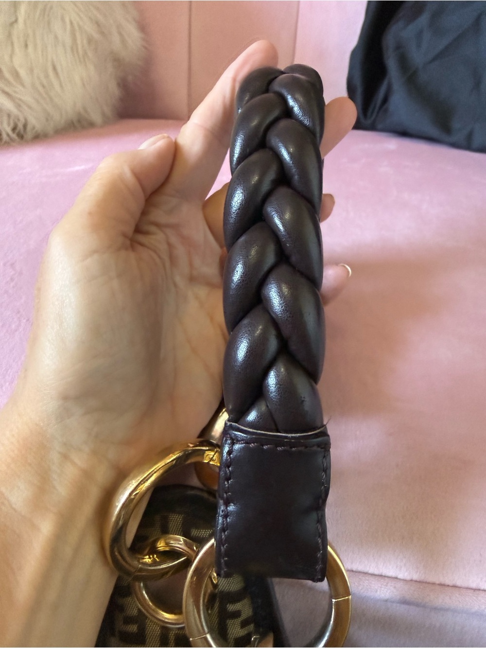 π―Auth! Vintage FENDI ZUCCHINO Shoulder Hobo Bag Canvas w Braided Leather Handle - Picture 14 of 16